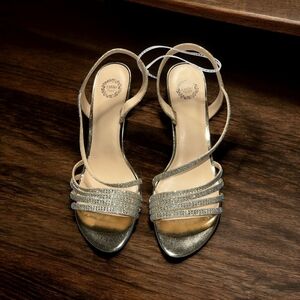 I.Miller Women's Gold Glitter Open Toe Sandal Heels Womens Size 10M NWT